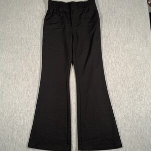 ORTTU Pants Mens XS Black Flare Leg Elastic Waist Dressy Trousers Office